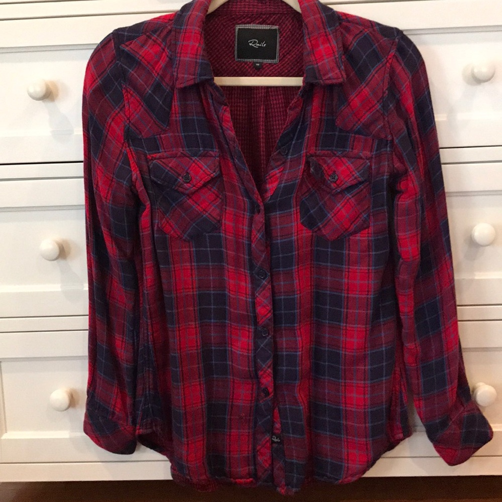 Red and Navy flannel.